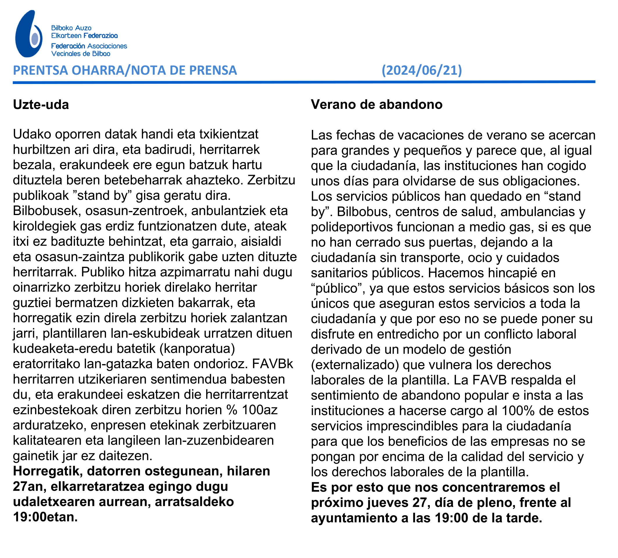prentsa oharra