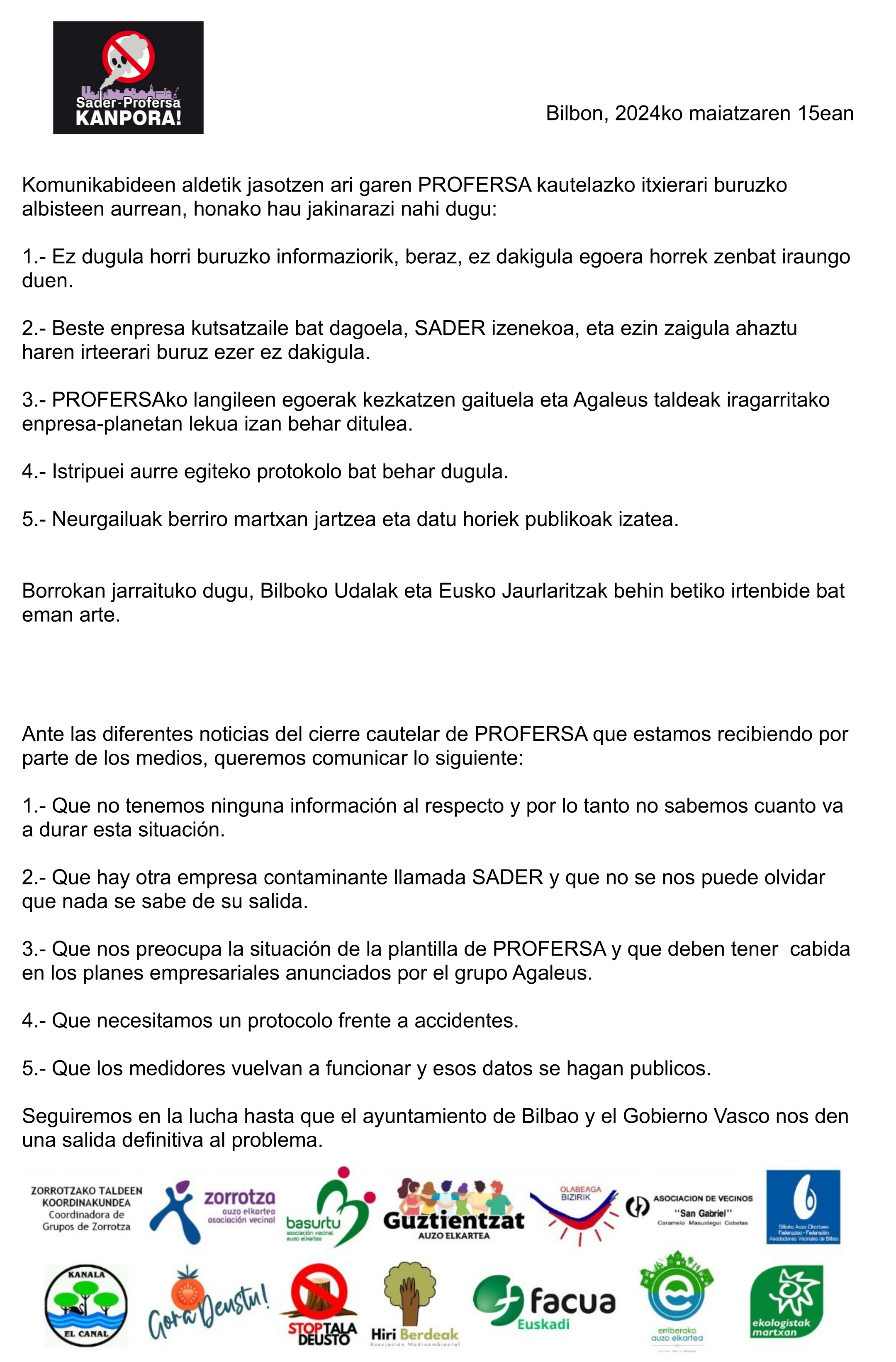 comunicado COMUNICADO